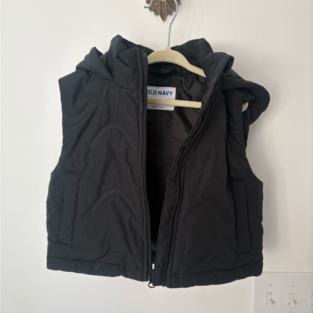Old Navy Kids black Hooded Vest